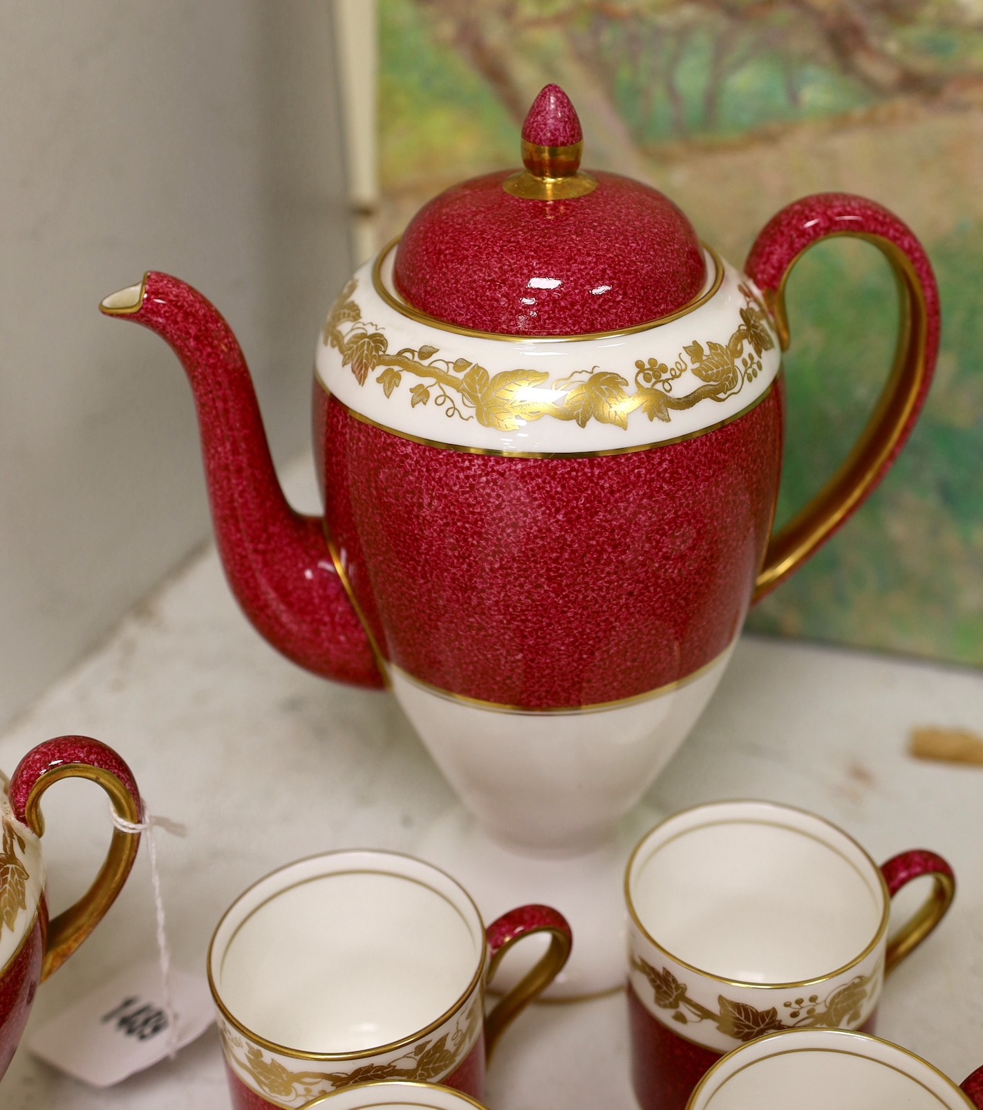 A Wedgwood coffee set, pattern no. W3994 H.